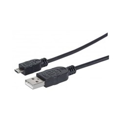 MANHATTAN Kabel propojovací USB 2.0 A Male / Micro-B Male, 1.8m, černý