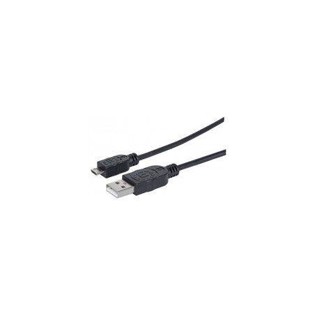 MANHATTAN Kabel propojovací USB 2.0 A Male / Micro-B Male, 1.8m, černý