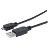 MANHATTAN Kabel propojovací USB 2.0 A Male / Micro-B Male, 1.8m, černý