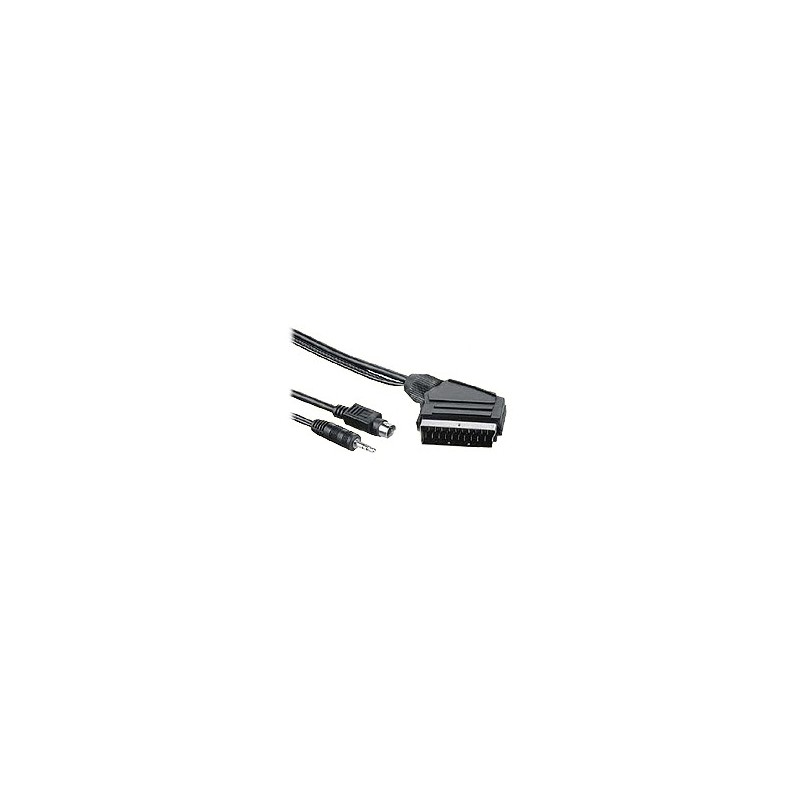 PremiumCord Kabel S-video+ 3,5mm stereojack na SCART 2m + kondenzátor
