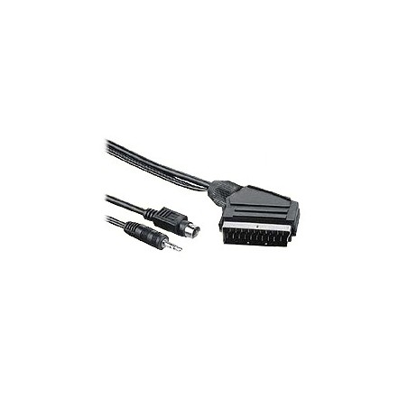 PremiumCord Kabel S-video+ 3,5mm stereojack na SCART 2m + kondenzátor