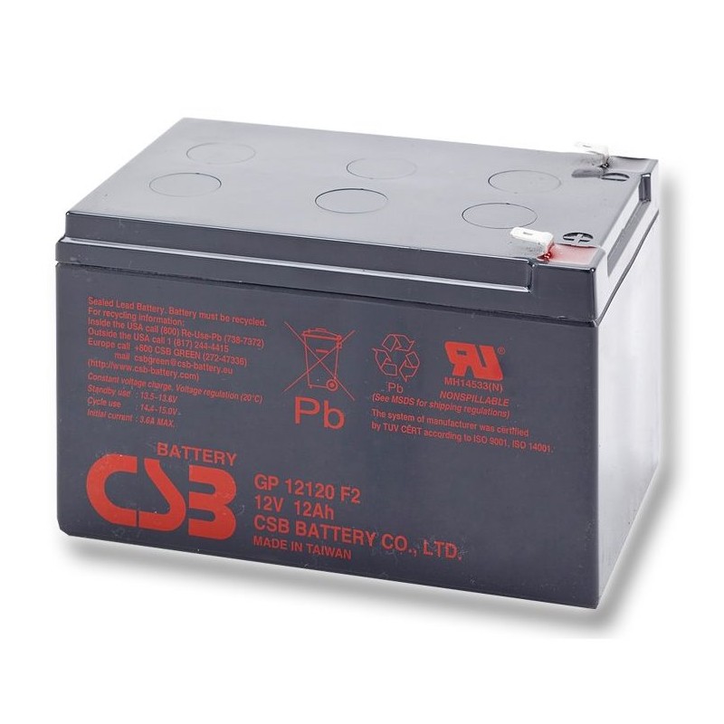 CSB Náhradni baterie 12V - 12Ah GP12120 F2 - kompatibilní s RBC4/6