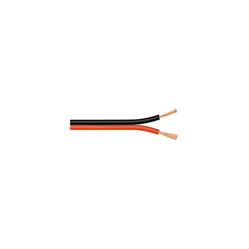 PremiumCord Nestíněná dvojlinka 2x0.35mm2 černá/červenočerná 1m