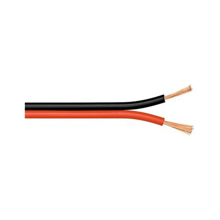 PremiumCord Nestíněná dvojlinka 2x0.35mm2 černá/červenočerná 1m