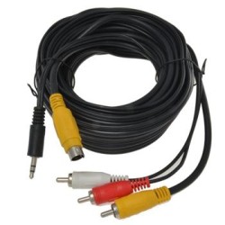 PremiumCord Kabel S-video+sjack3.5"- 3xCINCH, 5m+kond.
