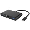 PremiumCord Převodník USB-C na VGA + Audio + USB3.0 + RJ45 + PD charge