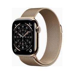 Apple Watch Series 11 GPS + Cellular 42mm Gold Titanium Case with Gold Milanese Loop