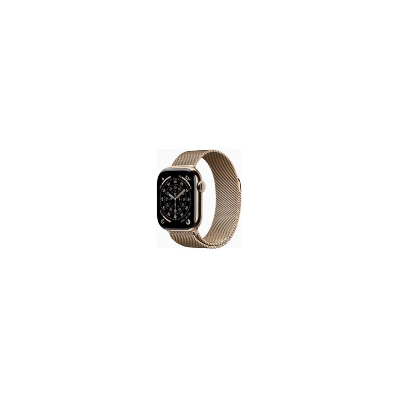 Apple Watch Series 11 GPS + Cellular 42mm Gold Titanium Case with Gold Milanese Loop