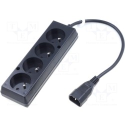 Prodlužovací přívod 4x230V pro UPS (IEC320-C14), 30cm