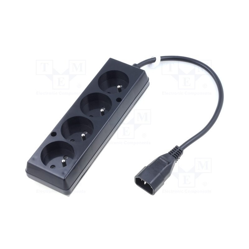 Prodlužovací přívod 4x230V pro UPS (IEC320-C14), 30cm
