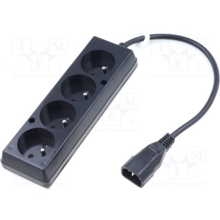 Prodlužovací přívod 4x230V pro UPS (IEC320-C14), 30cm