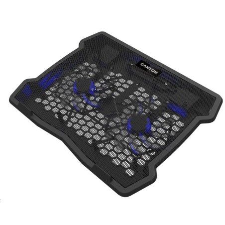 CANYON chladící podstavec NS03 pro notebook 10-15.6", LED podsvícení, 2x ventilátor, 340x265x30mm