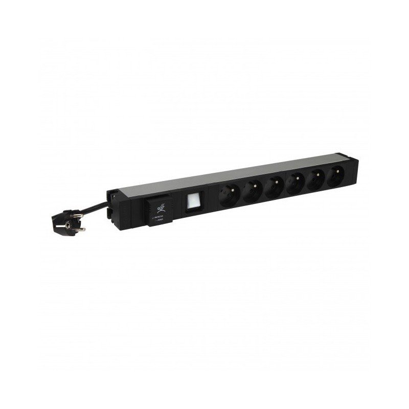 LEGRAND PDU Základní, 1U-19", výstup 6x 230V (CZ/FR), 1-fáze 16A, vstup CZ vidlice - kabel 3m, s přepěťovou ochranou