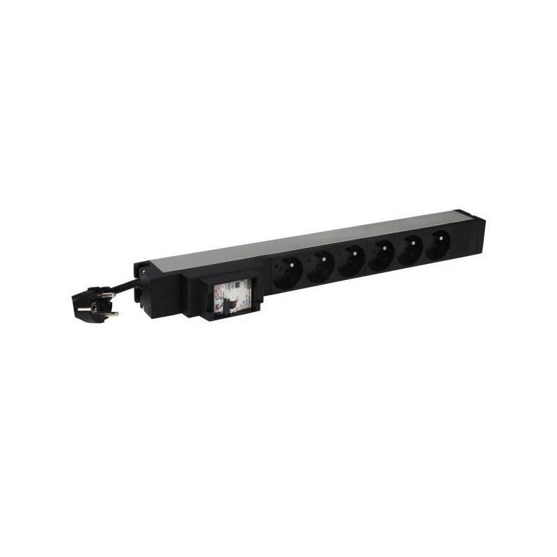 LEGRAND PDU Základní, 1U-19", výstup 6x 230V (CZ/FR), 1-fáze 16A, vstup CZ vidlice - kabel 3m, 16A proudový chánič