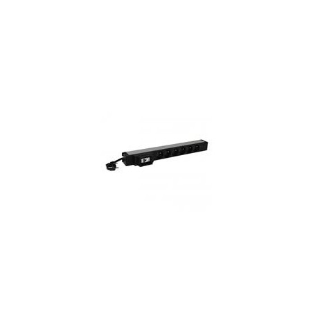 LEGRAND PDU Základní, 1U-19", výstup 6x 230V (CZ/FR), 1-fáze 16A, vstup CZ vidlice - kabel 3m, 16A jistič