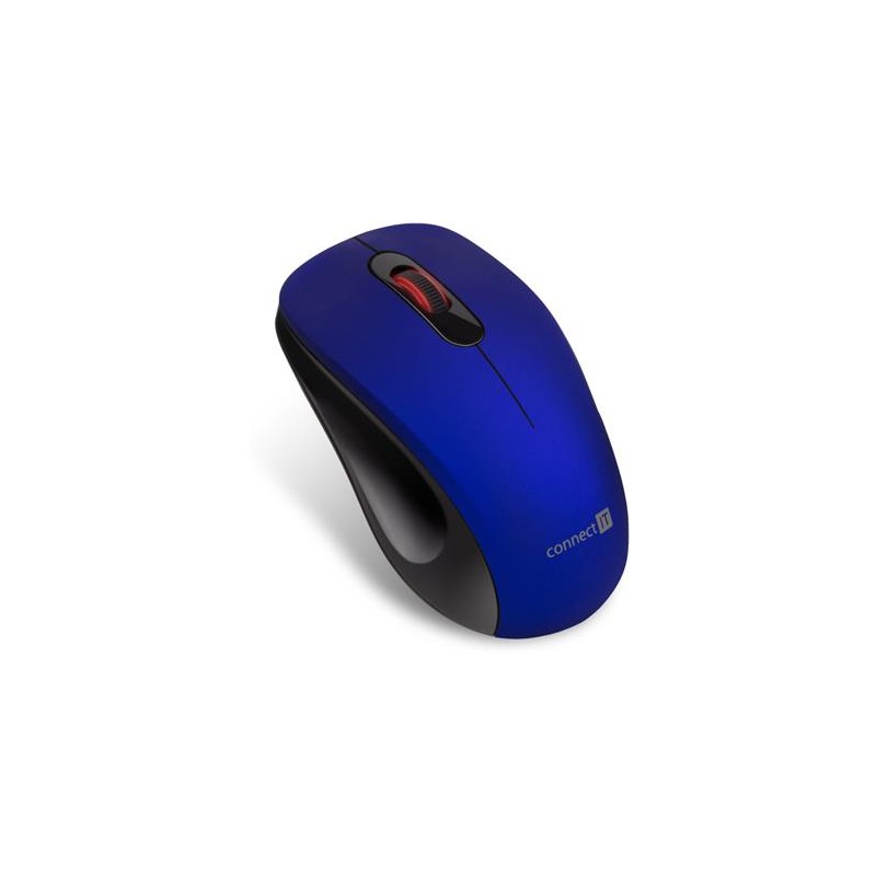 CONNECT IT "MUTE" bezdrátová optická tichá myš, USB, (+ 1x AA baterie zdarma), modrá