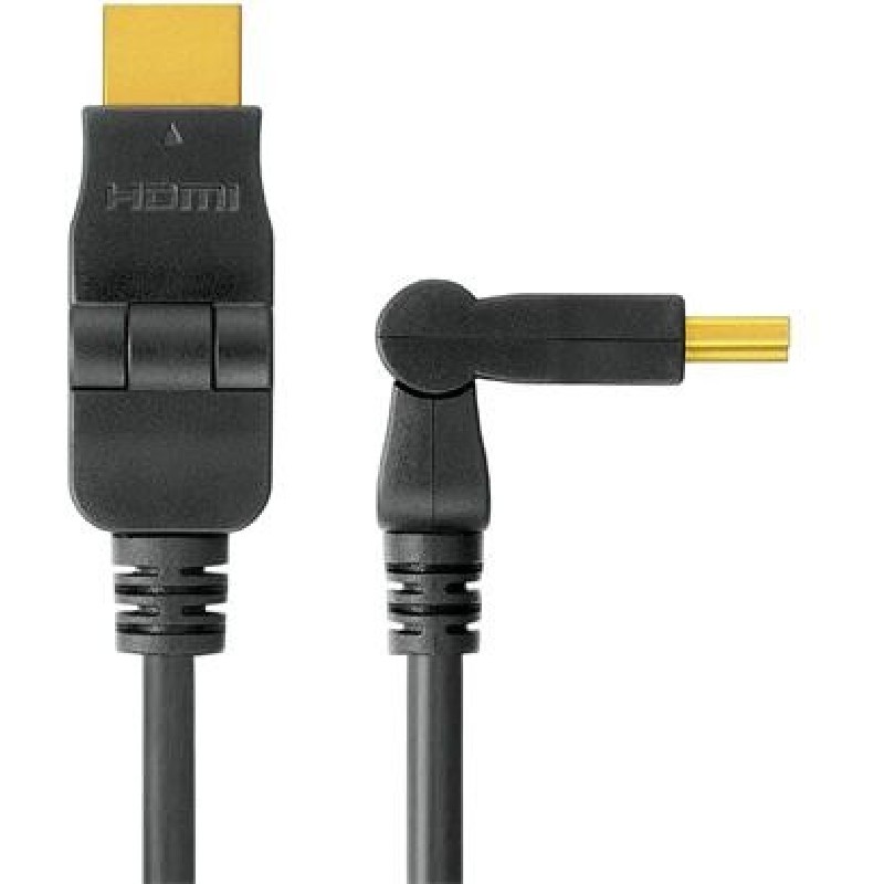 PremiumCord Kabel HDMI A - HDMI A M/M 5m, otočné zlacené konektory