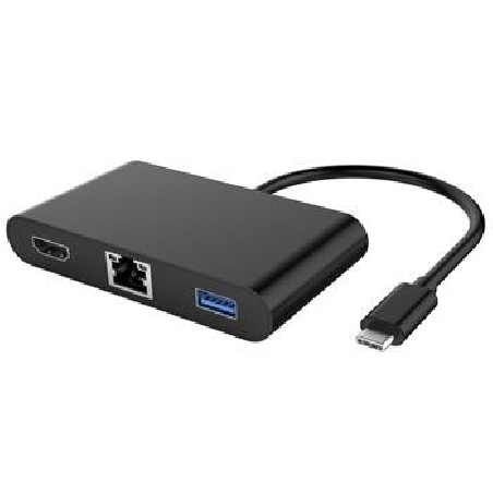 PremiumCord Převodník USB-C na HDMI + Audio + USB3.0 + RJ45 + PD charge