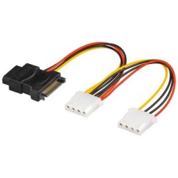 PREMIUMCORD Kabel SATA napájecí (Y) redukce - 3x Molex 5,25" (16cm, rozdvojka)
