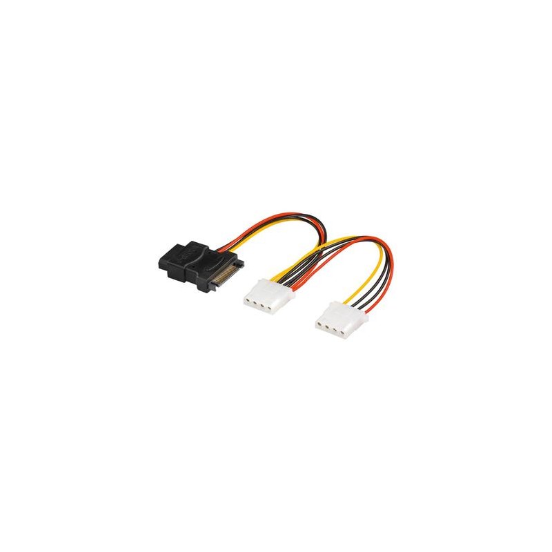 PREMIUMCORD Kabel SATA napájecí (Y) redukce - 3x Molex 5,25" (16cm, rozdvojka)