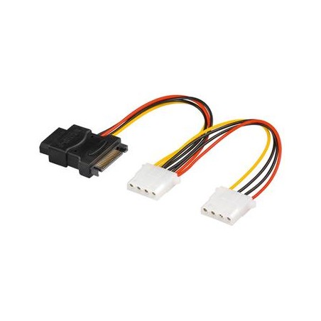 PREMIUMCORD Kabel SATA napájecí (Y) redukce - 3x Molex 5,25" (16cm, rozdvojka)