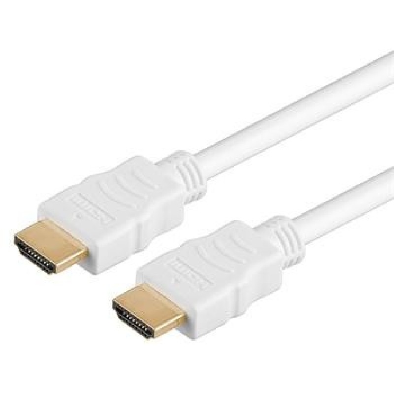 PremiumCord HDMI High Speed + Ethernet kabel, white zlacené konektory, 0,5m
