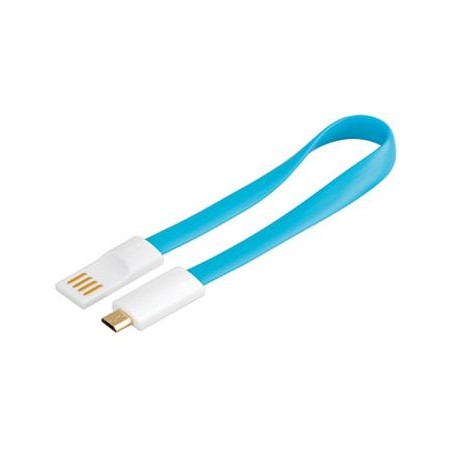 PremiumCord Kabel micro USB 2.0, A-B 0,2m magnetický, barva modrá