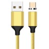 PremiumCord Magnetický micro USB 2.0, A-B nabíjecí a datový kabel 1m, zlatý