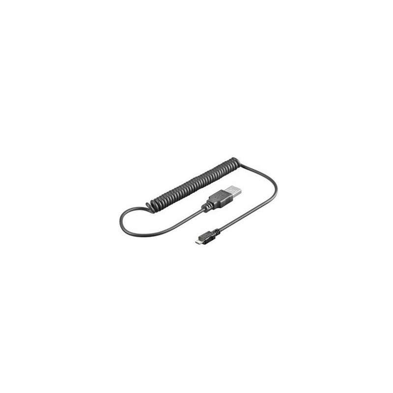 PremiumCord Kabel micro USB 2.0, A-B 1m - kroucený 50cm až 100cm