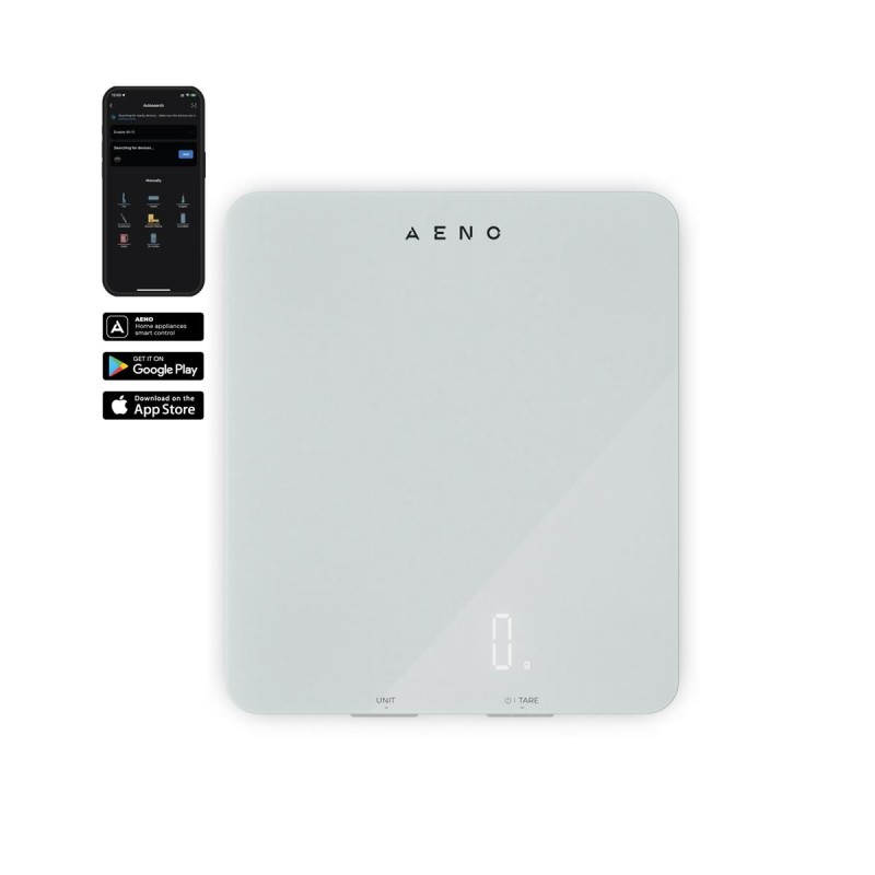 AENO Chytrá kuchyňská váha KS1 - 2g až 8kg s přesností na 1g, bluetooth, bílá
