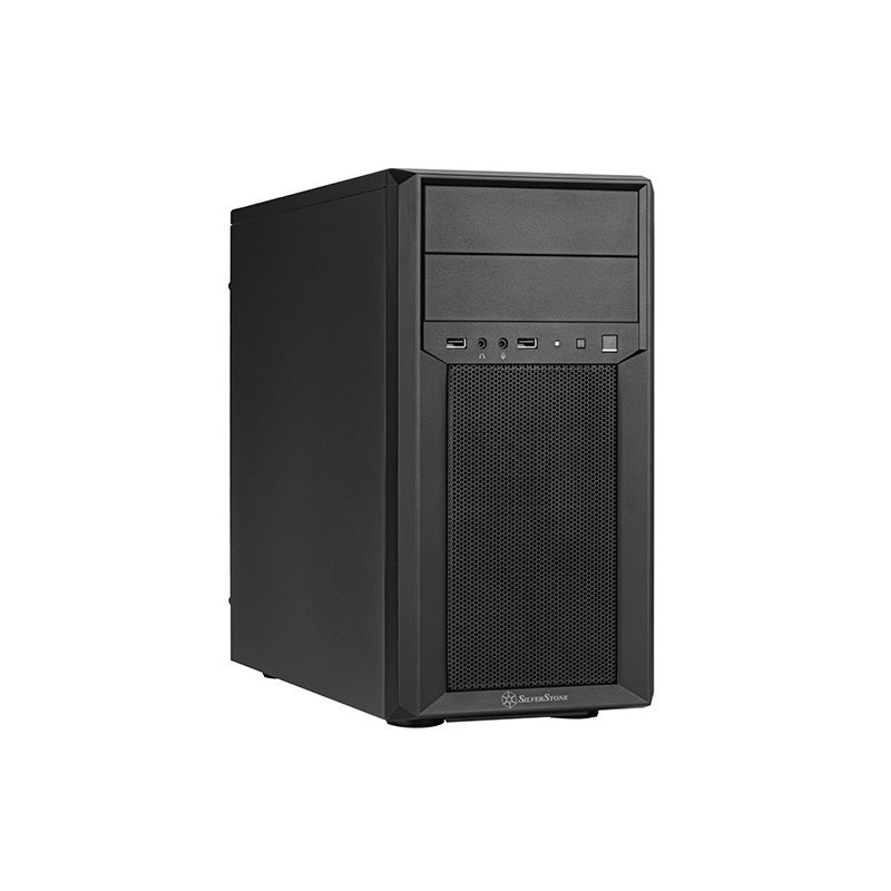 SilverStone FARA 313, kompaktní Micro-ATX skříň, 2x USB 3.0, GPU až 354mm, ocel, černá