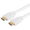 PremiumCord HDMI High Speed + Ethernet kabel, white zlacené konektory, 1m