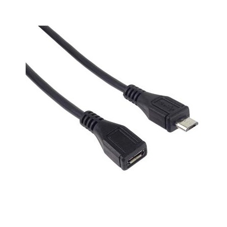 PremiumCord Kabel prodlužovací micro USB 2.0 male-female, černý 5m