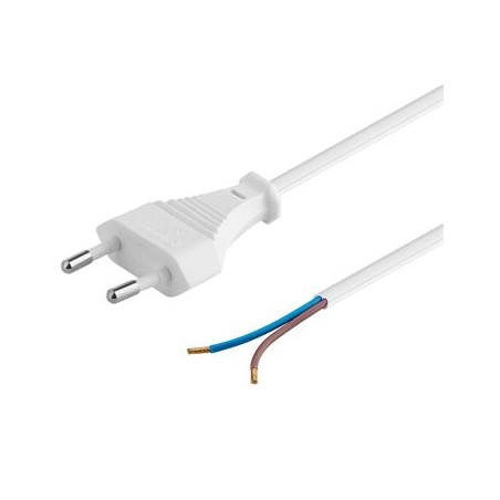 PremiumCord Flexo kabel síťový dvoužilový 230V s vidlicí 3m bílý