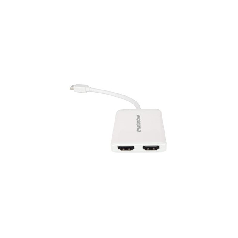 PremiumCord adaptér mini DisplayPort - 2x HDMI splitter, rozlišení 3D, 4K*2K@60Hz