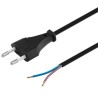 PremiumCord Flexo kabel síťový dvoužilový 230V s vidlicí 2m černý