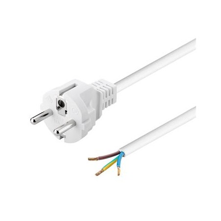 PremiumCord Flexo kabel síťový třížilový 230V s rovnou vidlicí 2m bílá