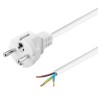 PremiumCord Flexo kabel síťový třížilový 230V s rovnou vidlicí 2m bílá