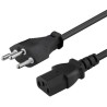 PremiumCord Kabel síťový 230V k počítači 2m se zástrčkou pro Švýcarsko