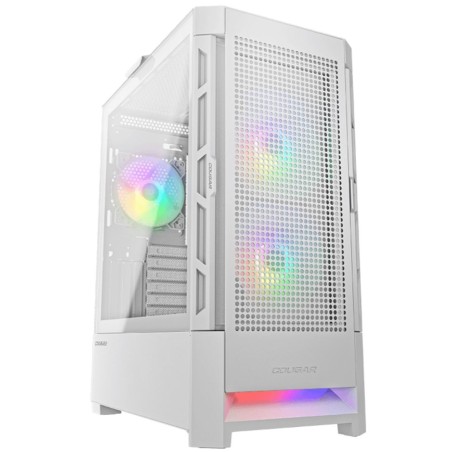 COUGAR PC skříň AIRFACE RGB White Mid Tower Mesh Front Panel 2 x 140mm ARGB Fans 1x 120mm ARGB Fan TG Left Panel