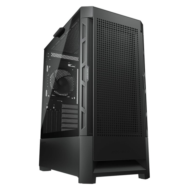COUGAR PC skříň AIRFACE Black Mid Tower Mesh Front Panel 1 x 120mm Fan TG Left Panel Black