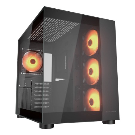 COUGAR PC skříň FV150 RGB Black Mid tower Dual-Chamber ATX glass, 4x 120mm ARGB fans