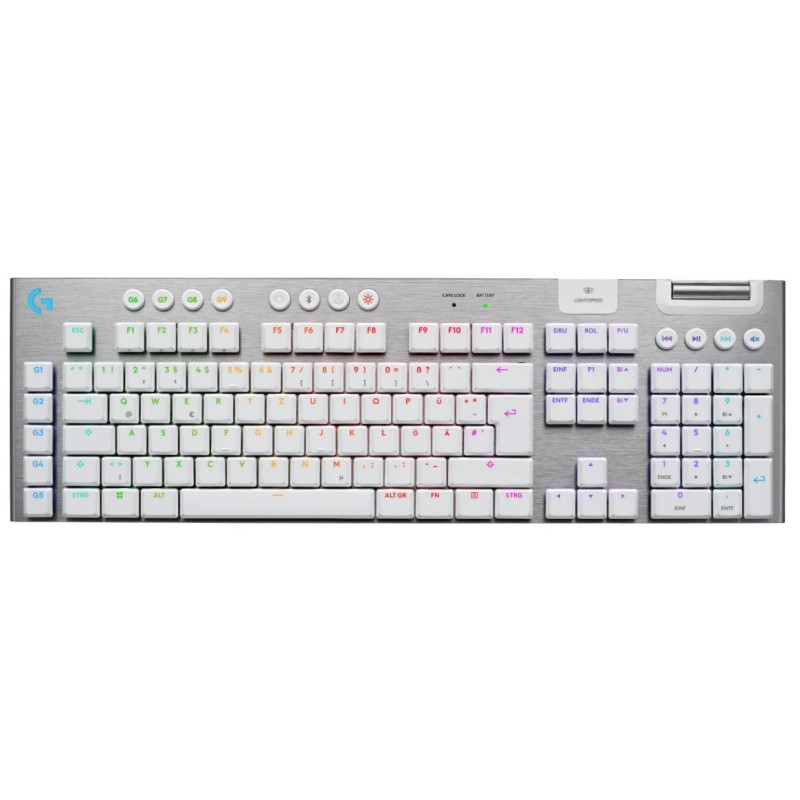 Logitech G915 X LIGHTSPEED Low-Profile Wireless Gaming Keyboard - TACTILE - WHITE - US - 2.4GHZ/BT - USB-C - EMEA