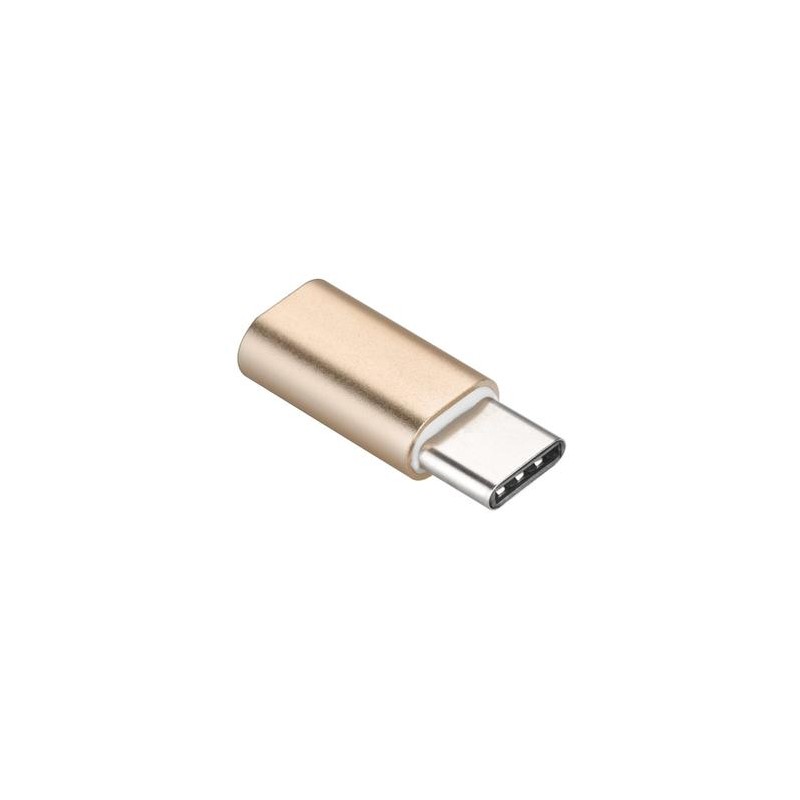 PremiumCord Adaptér USB-C/male - USB2.0 Micro-B/female, zlatý