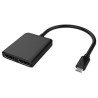 PremiumCord MST Adaptér USB-C - 2x DisplayPort, rozšíření+zrcadlení+2 obrazy, 4K*2K@30Hz