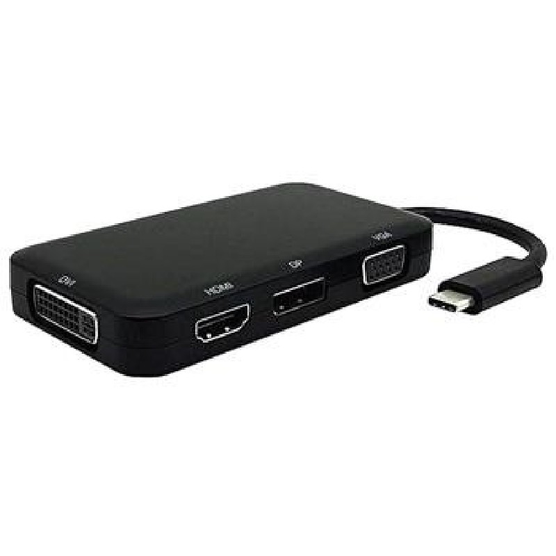 PremiumCord Převodník USB-C na HDMI + DVI + VGA + DisplayPort