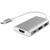 PremiumCord Převodník USB-C na HDMI + 2xUSB3.0 + PD charge, Aluminium pouzdro