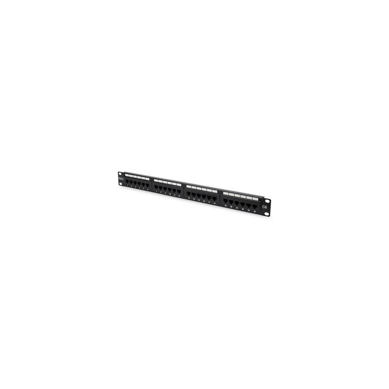 Premium Patch panel 24xRJ45, CAT6, UTP, černý