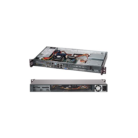 SUPERMICRO mini1U chassis, 1x 3,5" fixed HDD (nebo s MCP-220-00044-0N 2x2,5"), 200W (Gold) (Front panel)