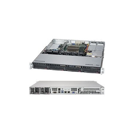 SUPERMICRO 1U chassis 4x 3,5" HS SAS/SATA (12G), 2x400W (Platinum)